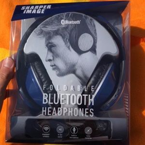Blue Sharper Image Foldable Bluetooth Headphones